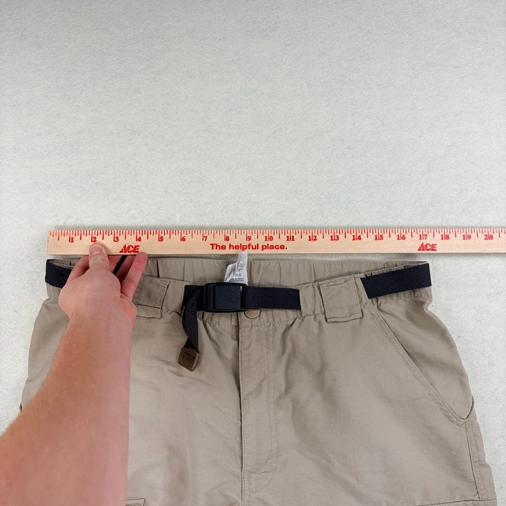 The North Face Mens Tan Khaki Nylon Cargo Hiking Shorts Integrated Belt Size M